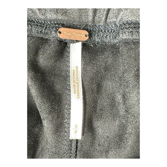 Free People Pants Womens Small Black Vegan Suede Skinny Stretch High Rise Grunge - Picture 3 of 6